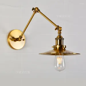 Настенный светильник с золотым корпусом, прикроватный столик El Engineering, ресторан, медная летающая тарелка, длинная рука