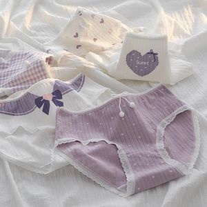 Kadınlar Külot Teslimatı Kadın Seksi Kadın Kılavuzu İç çamaşırı Pamuk Genç Kız Giysileri M L XL Toptan Moda Purple Bow