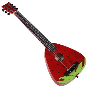 Gitar Stok 30 inç Çocuk Akustik Gitar 6 String Yüksek Parlak Basswood Vücut Mini Folk Gitar Karikatür ŞEKİL SEYAHAT SEYAHAT GİBİ