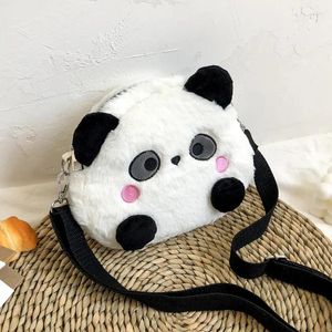 Çanta sevimli kız karikatür peluş 2024 panda bebek tek omuzlu omuz değiştir bayanlar
