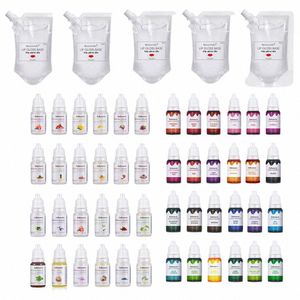 Toptan 500ml Dudak Parlatıcı Base+ 24pcs Troading Yağ Kokları+ 24 PCS Dudak Parlatıcı DIY Malzeme Lipgloss Tedarikçisi Q7GY#