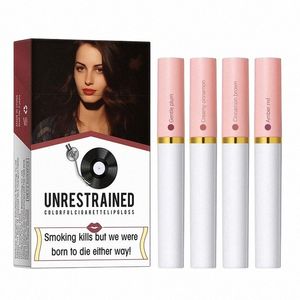 Creative Cigarette Lipstick Set 4 Color Matte Lip Gloss Lg Lasting Lip Glaze Водонепроницаемая губная помада в тюбике Nude Red LipTint Makep s7UQ #