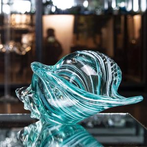 Фигурка ракушки из дутого стекла ручной работы, домашний декор, художественная стеклянная скульптура раковины, современный красивый декор, поделки 240323