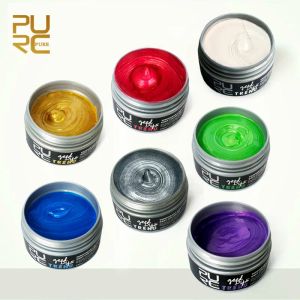 Renk Purc Bir kez saç rengi balmumu 7 renk saç mumları diy stil pomade altın büyükanne gri tek kullanımlık saç boya sağlık kafa derisi bakımı 100g