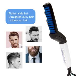 Многофункциональный электрический утюжок для выпрямления волос/бороды, выпрямитель для волос, щетка для выпрямления бороды, инструмент для быстрой укладки волос для мужчин