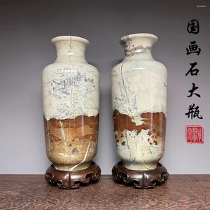Декоративные статуэтки Гуанси, традиционная китайская живопись, камень, натуральные необычные изделия ручной работы, украшения для вазы