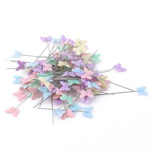 100pc patchwork pimleri çiçek düğmesi kafa pimleri diy kapitone aleti dikiş aksesuarları dikiş patchwork pimleri kelebek el sanatları iğneleri