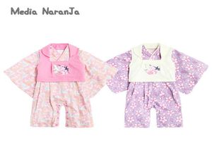 Bebek Kız Sonbahar Kış Japon Jump Suit Kimono Yelek Set Bebek Yürümeye Başlayan Cadılar Bayramı Kostüm Doğum Günü Partisi Hediye H03007648