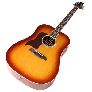 Gitar Sunburst Renk Sol El 41 İnç Akustik Gitar Ladin Top Sapele Arka Kırmızı Pickguard ile 6 Dizeler