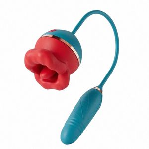 2 в 1 лизать Tgue красные губы вибратор для женщин стимулятор клитора влагалище G Spot телескопический фаллоимитатор для взрослых мастурбатор секс-игрушки Z2Bt #