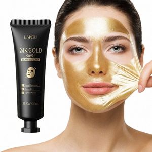 Laikou 24K Gold Sakura Peeling Yüz Maskesi Anti Kırışıklık Beyazlatıcı Siyah Kırıntı Çıkarma Yüz Gözyaşı Kapalı Maske Cilt Bakım Ürünleri R84J#