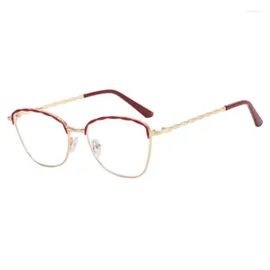 Солнцезащитные очки 2024, модные женские металлические поворотные очки с защитой от синего света, оправа для девочек, кошачий глаз, зеркало для пресбиопии, модное компьютерное оптическое зеркало