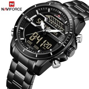 Naviforce Erkekler En İyi Lüks Marka Erkekler Sport Saat Erkekler Kuvars Led Dijital Saat Adam Su Geçirmez Ordu Askeri Bilek Wat2412