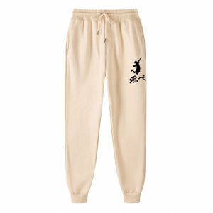 Мужские штаны Haikyuu Karasuno Fly High Anime Hip Hop Sweatwants Streetwear Streetwear Manga Volleyball Club Стопковые брюки для меня 30oi##