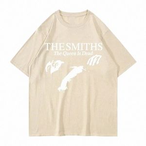 Футболки The Smiths The Queen Is Dead Мужская панк-рок-группа Инди 1980-х годов, футболка Моррисси с коротким рукавом Негабаритная футболка Cott D8rC #
