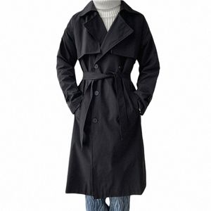 Корейский Fi Trend Мужской свободный повседневный ремень пальто Весенний новый свободный плащ с рукавами Lg Мужчины Женщины Пальто большого размера Уличная одежда 17Tr #