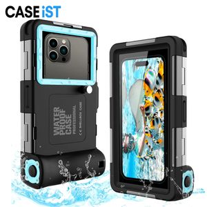 Caseist Professional Universal Sualtı Su Geçirmez Telefon Kılıfı Şnorkel IP68 Dalış 15m 50ft Fotoğraf Video Kapağı iPhone Samsung Huawei Motorola için 6,8 inç