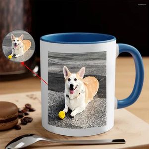 Kupalar kişiselleştirilmiş kupa resim po po özel köpek adı çay kahve sevgililer için sevimli hediye anne baba hiç 330ml 11oz süt