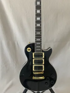 Klasik siyah güzellik elektro gitar, gül ağacı klavye, 3pickups, altın tonlu donanım