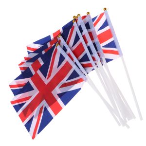 Аксессуары Флаг Флаги Юнион Великобритании Джек Мини Британия Палка Британские размахивающие руками украшения Палочки Юбилейная Англия Бантинг Ручной Страна