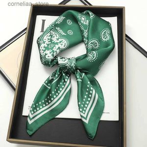 Bandanas Durag Sarves Fashion Print Silk Hairbands Scarf Women 2023 Spring New Elagant Floral Bandana Neck Kerchief Head Bands Folarard Женские шарфы Y240325