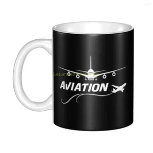 Kupalar Özelleştirilmiş Havacılık Sevgilisi Kupa DIY Uçak Pilotu Havacılık Hava Fighter Seramik Süt Çay Kahve Bardağı Bira