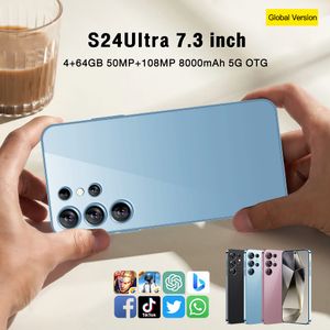 S24 Ultra 6.8 inç 5G Akıllı Telefon S23 4G Kilidi açılmış 6GB 128GB Cep Telefonu Dokunmatik Ekran Sekiz Çekirdeği 1 TB tam ekran parmak izi Android Yüz Tanıma 13MP Kamera GPS