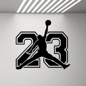 Çıkartmalar 23 Basketbol Poster Sign Duvar Çıkartması Ünlü Oyuncu Silhouette Vinil Çocuk Etiketi Erkek Yatak Odası Dekoru Spor Çıkartmaları Çıkarılabilir 1276