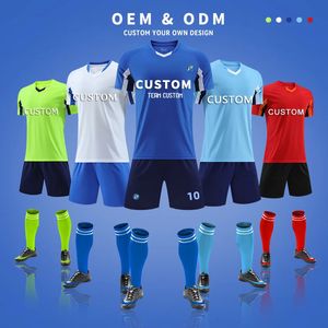 Futbol Jersey Erkekler İçin Özel İsim Numarası Set Çocuklar İçin Özelleştirilmiş Tasarım Üniforması Futbol Giyim Kiti Ücretsiz Desing 240314
