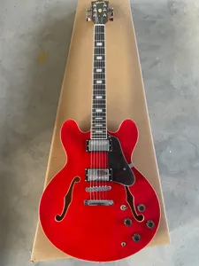 Klasik f-delisi 335 caz yarım içi boş elektro gitar kırmızısı