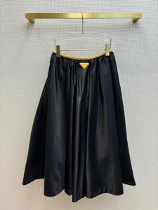 2024 Новая мода черные универсальные бальные юбки женские с высокой талией в стиле пэчворк на молнии длинная юбка макси
