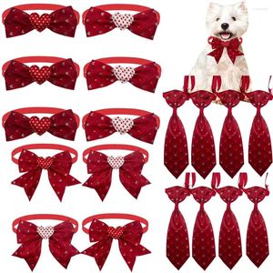 Одежда для собак, 30/50 шт., милый галстук-бабочка, стиль любви, товары для домашних животных, галстуки для маленьких кошек на День святого Валентина, красные банты