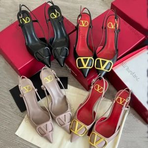 Yüksek topuklu tasarımcı sandalet klasikler metal toka sivri uçlu ince topuk 4cm 6cm 8cm 10cm yaz gerçek deri kadın düğün ayakkabıları ayakkabı boyutu 35-44