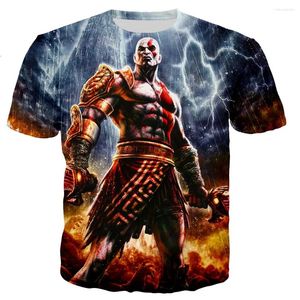 Erkek Tişörtleri Savaş God of War 3d baskılı T-Shirt Erkek Kadınlar 2024 Oyun Moda Serin Kısa Kısa Kol UNISEX HARAJUKU STREACKE GİYET TOPS