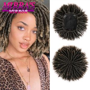 Peruklar dreadlock saç topper peruk ile klipsli kadınlar için yarım perukta kısa sentetik dreadlocks toupee saç inceltme için afro peruk