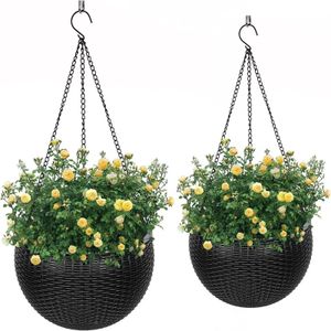 1 шт. подвесные кашпо самополивные корзины для комнатных уличных растений цветочный горшок для сада 2 разных предмета 240320