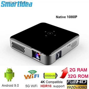 Diğer Projektör Aksesuarları SmartlDea Native Full HD 1920 X 1080P Akıllı Projektör Android 9.0 5G WiFi BT4.1 10500mAh Pil Ev Video Işın Q240322