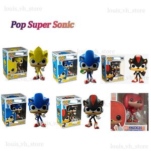 Eylem Oyuncak Figürleri pop Sonic the Hedgehog 284# Özel Baskı Sonic ile Ring Collectable Çocuk Modeli Hediyeler İçin Oyuncak Toy T240325