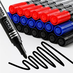 36PCSSET Kalıcı Marker Kalem İnce Nokta Su Geçirmez Mürekkep İnce Nib Ham Ham Siyah Mavi Kırmızı 15mm Renk Pens 240320