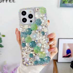 İPhone 15 Pro MAX 15PRO 14 PLUS 14PLUS 14 13 12 12 XR Fashion Bling Köpüklü Rhinestone Pırlanta Tasarımları için Lüks