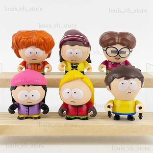 Eylem Oyuncak Figürleri 6pcs/Set South Park Anime Figürü Gerçek Kenny McCormick Stan Marsh Sevimli Güzel Dolls Amerikan Grup Süsleri T240325