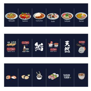 Zubehör, japanisches Restaurant, Vordertür, kurzer Stoffvorhang, Küche, individueller Ramen-Lebensmittelladen-Bildschirm