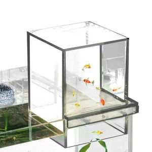 Аквариумы Аквариум для рыб Маленький прозрачный резервуар для рыб с лифтом Легкий акриловый перевернутый надводный аквариум Аквариумы для рыб
