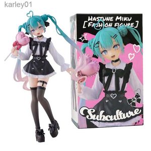 Anime manga 18cm seksi kız şapka miku anime figür moda alt kaplama miku aksiyon figür oda süslemeleri pvc koleksiyon model bebek oyuncaklar yq240325