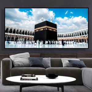 Abbigliamento poster e stampe islamiche Great Moschea della Mecca dipinti di tela decora la calligrafia araba Paesaggio della Terra Santa Paesaggio Musulmani
