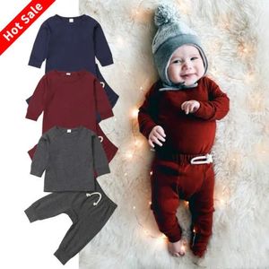 Pamuklu bebek çocuklar doğdu pijama pjs set xmas casual pijama giyim topspants giyim seti 240325