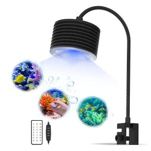 Iluminações lominie aquário iluminação led luzes do tanque de peixes luzes de recife para coral com pescoço de ganso espectro completo luz do aquário de água salgada