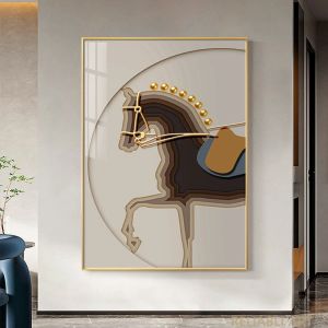 Hotel de luxo animal cavalo moderno nórdico decorativo pintura em tela arte impressão cartaz imagem parede berçário sala estar decoração casa