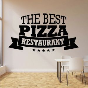 Çıkartmalar En İyi Pizza Vinil Duvar Çıkartması İtalyan Gıda İşareti Pencere Çıkartma Restoranı Pizza Pizza Rrstaurant M183