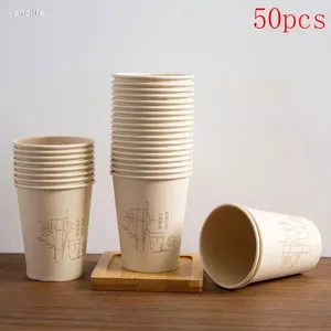 Kupa Saucers Vanzlife Yeşil Bambu Fiber Ağır Süt Çayı ile Kahve Kupası Tek Kullanımlık Kağıt Ofis